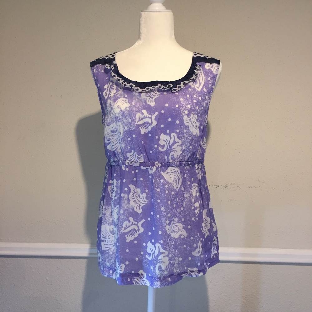 Anthropologie Edme & Esyllte Purple Paisley Blouse
